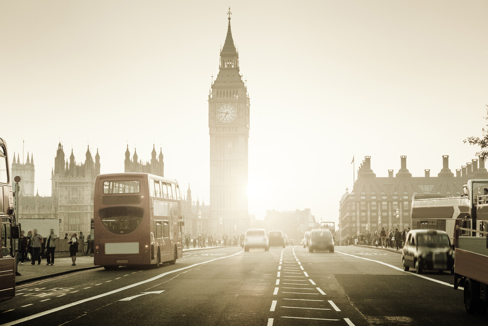 Westminster Bridge at sunset, London, UK-1