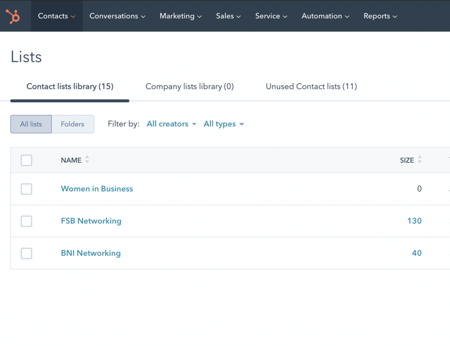 Networking follow-up System in HubSpot