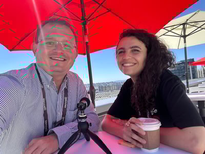 Marta El Bay and Bart Surfe recoding podcast