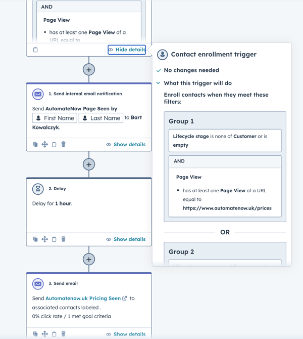 website visit workflow hubspot 