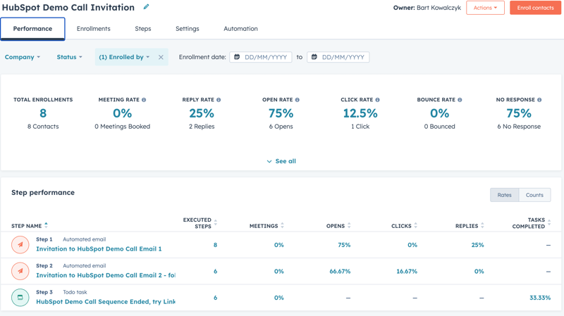 sequence email saas