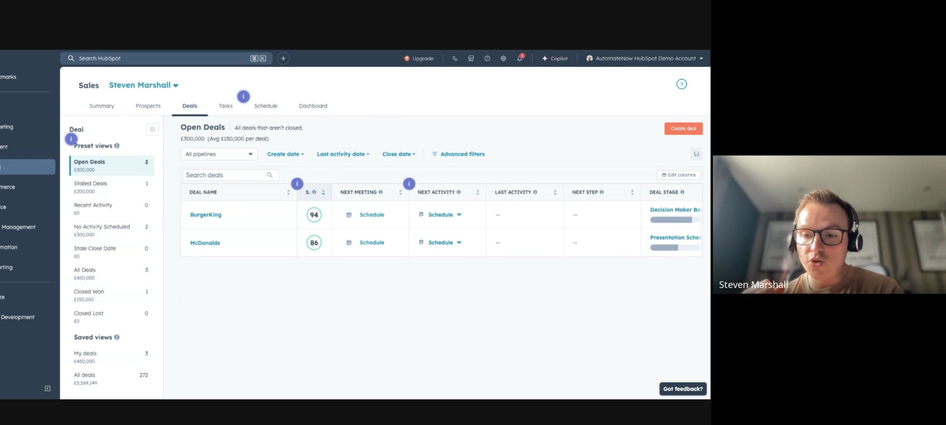 leads management hubspot example